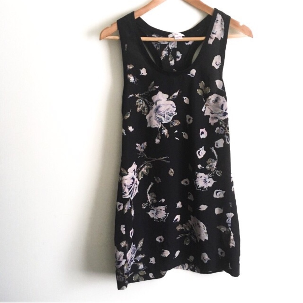 Joie | Black Floral Racerback Dress XS